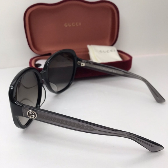 New - 💯 original  Gucci GG0080SK 002 Grey Gradient Round Sunglasses. - Picture 6 of 13